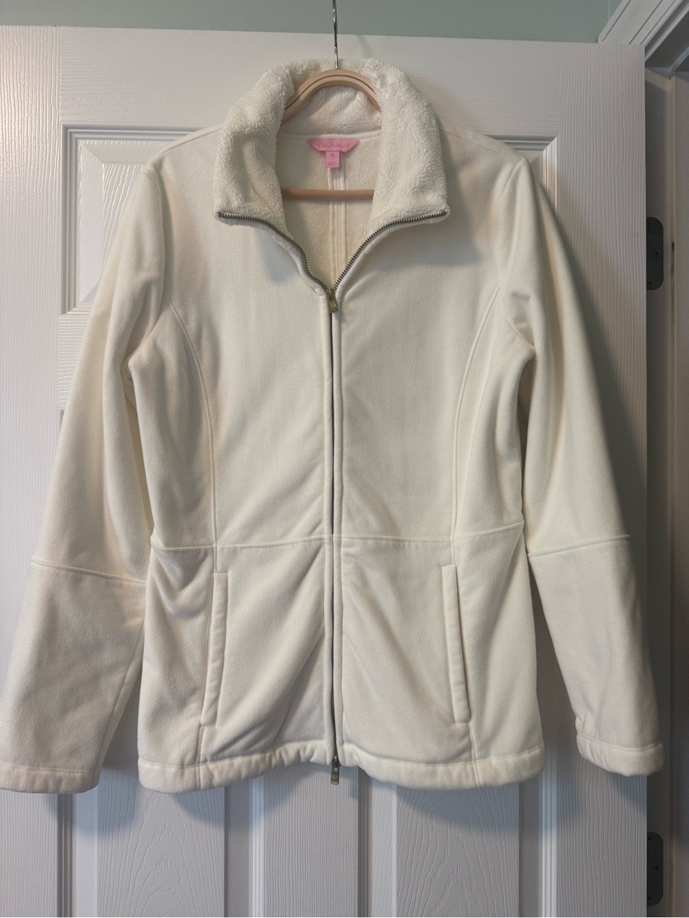 Lilly Pulitzer Cream Full Zip Fleece Jacket - Medium. Excellent Condition